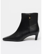 Tommy Hilfiger Botine din piele cu varf patrat - Negru
