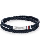 Tommy Hilfiger Bratara dubla piele 2790549 - Argintiu - Albastru