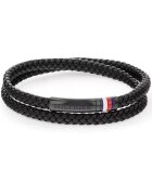 Tommy Hilfiger Bratara dubla piele 2790552 - Negru