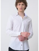 Tommy Hilfiger Camasa cu logo discret - Alb optic