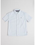 Tommy Hilfiger Camasa cu maneci scurte si dungi - Alb/Albastru glaciar