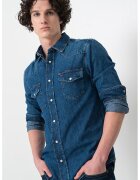 Tommy Hilfiger Camasa de denim Noah - Albastru melange