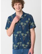 Tommy Hilfiger Camasa de modal cu imprimeu tropical - Verde/Albastru inchis