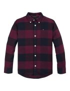 Tommy Hilfiger Camasa din amestec de bumbac organic cu model in carouri - Rosu/Bleumarin