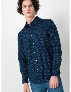 Tommy Hilfiger Camasa din bumbac cu buline - Albastru inchis