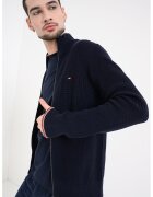 Tommy Hilfiger Cardigan cu maneci cazute si fermoar - Albastru ultramarin