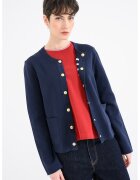Tommy Hilfiger Cardigan din bumbac cu nasturi - Bleumarin