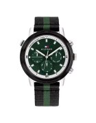 Tommy Hilfiger Ceas barbatesc TROY 1792107 - negru - 46mm - curea textila verde - rezistent la apa 50m