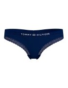 Tommy Hilfiger Chiloti tanga cu detalii de dantela - Bleumarin