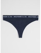Tommy Hilfiger Chiloti tanga din amestec de bumbac cu banda logo - Albastru ultramarin