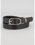 Tommy Hilfiger Curea de piele cu catarama metalica - Negru