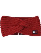 Tommy Hilfiger Esarfa Dama - TH10101-005 - Moale Si Calduroasa - Tricot Elastic - Logo Pe Fata - Se Potriveste Perfect Pe Cap - Placuta La Atingere - Ideala Pentru Zilele Reci - Confortabila Si Eleganta - Universala - Rosu