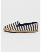 Tommy Hilfiger Espadrile din bumbac cu model in dungi - Alb fildes/Bleumarin
