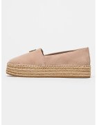 Tommy Hilfiger Espadrile din piele intoarsa cu talpa flatform - Auriu/Roz prafuit