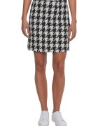 Tommy Hilfiger Fusta mini din jacquard cu model houndstooth - Alb/Negru