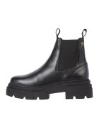 Tommy Hilfiger Ghete Chelsea de piele cu talpa masiva - Negru