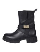 Tommy Hilfiger Ghete de piele cu fermoar si monograma metalica - Negru
