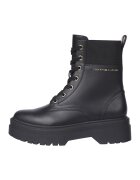 Tommy Hilfiger Ghete de piele cu segment textil - Negru