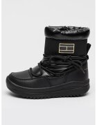 Tommy Hilfiger Ghete din piele ecologica cu garnituri din material textil si aspect metalic - Negru