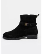 Tommy Hilfiger Ghete din piele intoarsa cu fermoar lateral - Negru