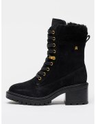 Tommy Hilfiger Ghete din piele intoarsa shearling cu toc masiv - Negru