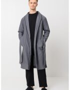 Tommy Hilfiger Halat de baie de bumbac cu un cordon in talie - Gri inchis