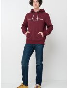 Tommy Hilfiger Hanorac cu buzunar kangaroo si logo - Visiniu/Gri inchis