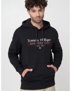 Tommy Hilfiger Hanorac de bumbac organic cu imprimeu logo - Rosu/Alb/Negru