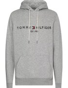 Tommy Hilfiger Hanorac din amestec de bumbac organic cu broderie logo - Albastru ultramarin/Gri melange