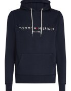 Tommy Hilfiger Hanorac din amestec de bumbac organic cu broderie logo - Rosu/Alb/Bleumarin