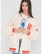 Tommy Hilfiger Jacheta bomber supradimensionata - Rosu/Alb fildes