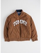 Tommy Hilfiger Jacheta reversibila cu dungi si logo - Alb/Maro deschis