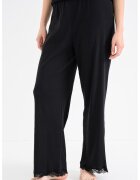 Tommy Hilfiger Pantaloni de pijama cu croiala ampla si garnitura din dantela - Negru