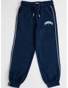 Tommy Hilfiger Pantaloni de trening din amestec de bumbac cu logo - Bej deschis/Bleumarin