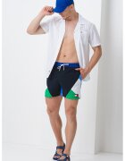 Tommy Hilfiger Pantaloni scurti de baie cu model colorblock - Alb/Verde aquamarin/Albastru
