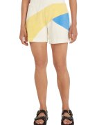 Tommy Hilfiger Pantaloni scurti din bumbac cu talie elastica - Alb/Galben/Albastru