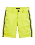 Tommy Hilfiger Pantaloni scurti verde neon cu dungi pentru baieti - 128