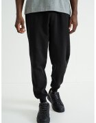 Tommy Hilfiger Pantaloni uni de trening din amestec de bumbac - Negru