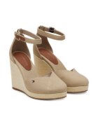 Tommy Hilfiger Pantofi dama - bej - textil - toc plat - inchidere cu catarama