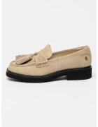 Tommy Hilfiger Pantofi loafer de piele intoarsa cu talpa plata - Bej
