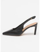 Tommy Hilfiger Pantofi slingback de piele cu varf ascutit - Negru