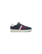 Tommy Hilfiger Pantofi sport copii - piele ecologica - bleumarin - talpa alba - dunga rosie si alba