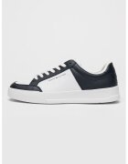 Tommy Hilfiger Pantofi sport cu de piele cu garnituri din material sintetic - Alb/Albastru ultramarin