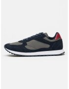 Tommy Hilfiger Pantofi sport cu garnituri din piele intoarsa New Runner - Gri inchis/Bleumarin