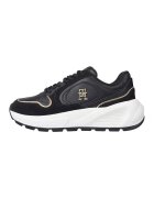 Tommy Hilfiger Pantofi sport de piele cu garnituri de piele intoarsa - Negru/Bej deschis