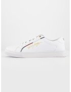 Tommy Hilfiger Pantofi sport de piele cu insertii de piele ecologica - Alb