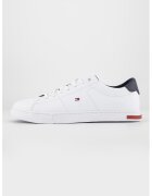 Tommy Hilfiger Pantofi sport de piele cu logo discret - Alb/Bleumarin