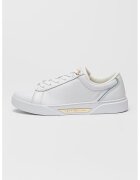 Tommy Hilfiger Pantofi sport de piele cu logo metalic - Alb optic