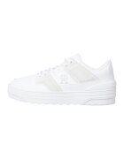 Tommy Hilfiger Pantofi sport de piele cu platforma si insertii de piele intoarsa - Alb