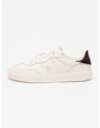 Tommy Hilfiger Pantofi sport de piele Heritage - Maro inchis/Alb fildes